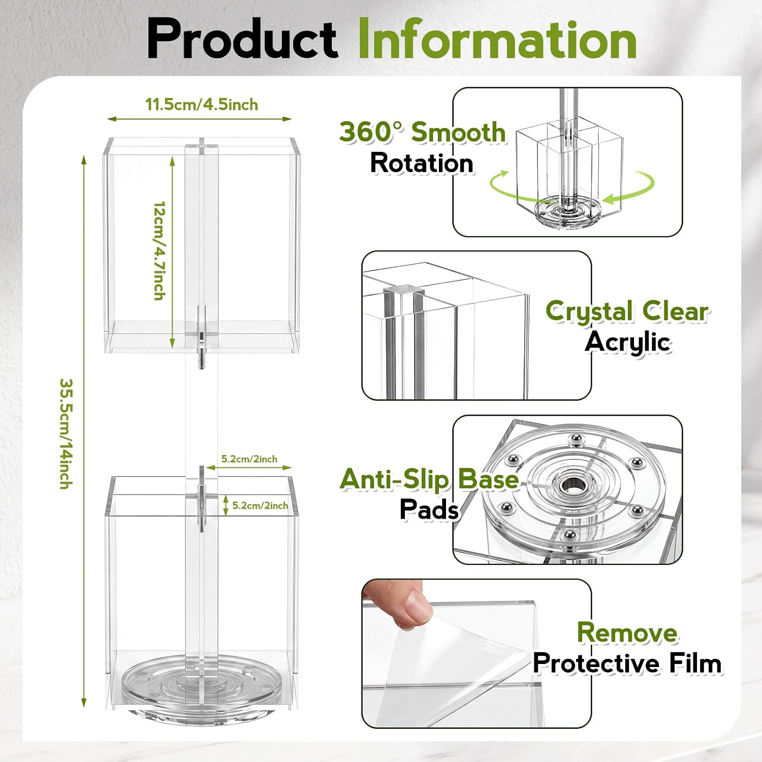 2 Tier 360° Rotating Drink Packet Organizer 8 Section, Lazy Susan