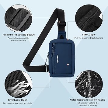 Running Waist Pack + Small Sling Bag for Women Men, Universal Phone Holder, Water Resistant Lightweight Adjustable Zipper Bag for Running Walking Outdoor Card Keys
