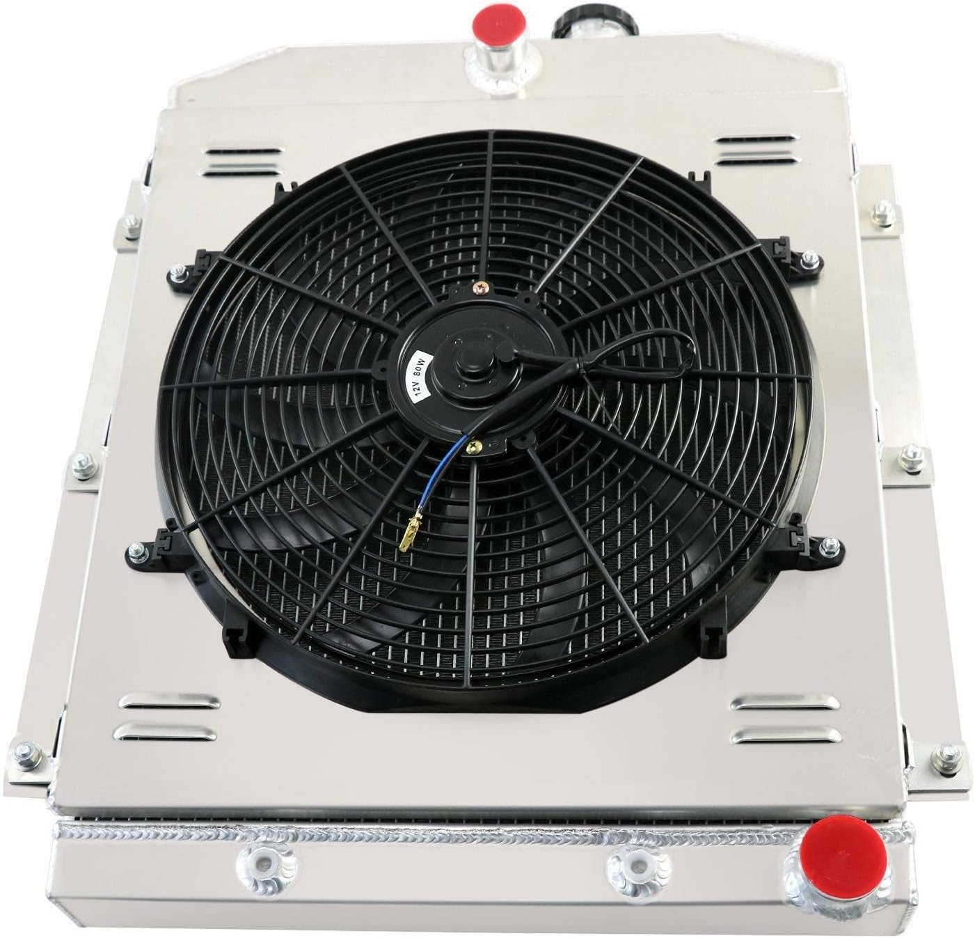 4 Row Aluminium Radiator Shroud Fan for 1947-1954 Chevy Truck 3100/3600/3800/3900 Pickup