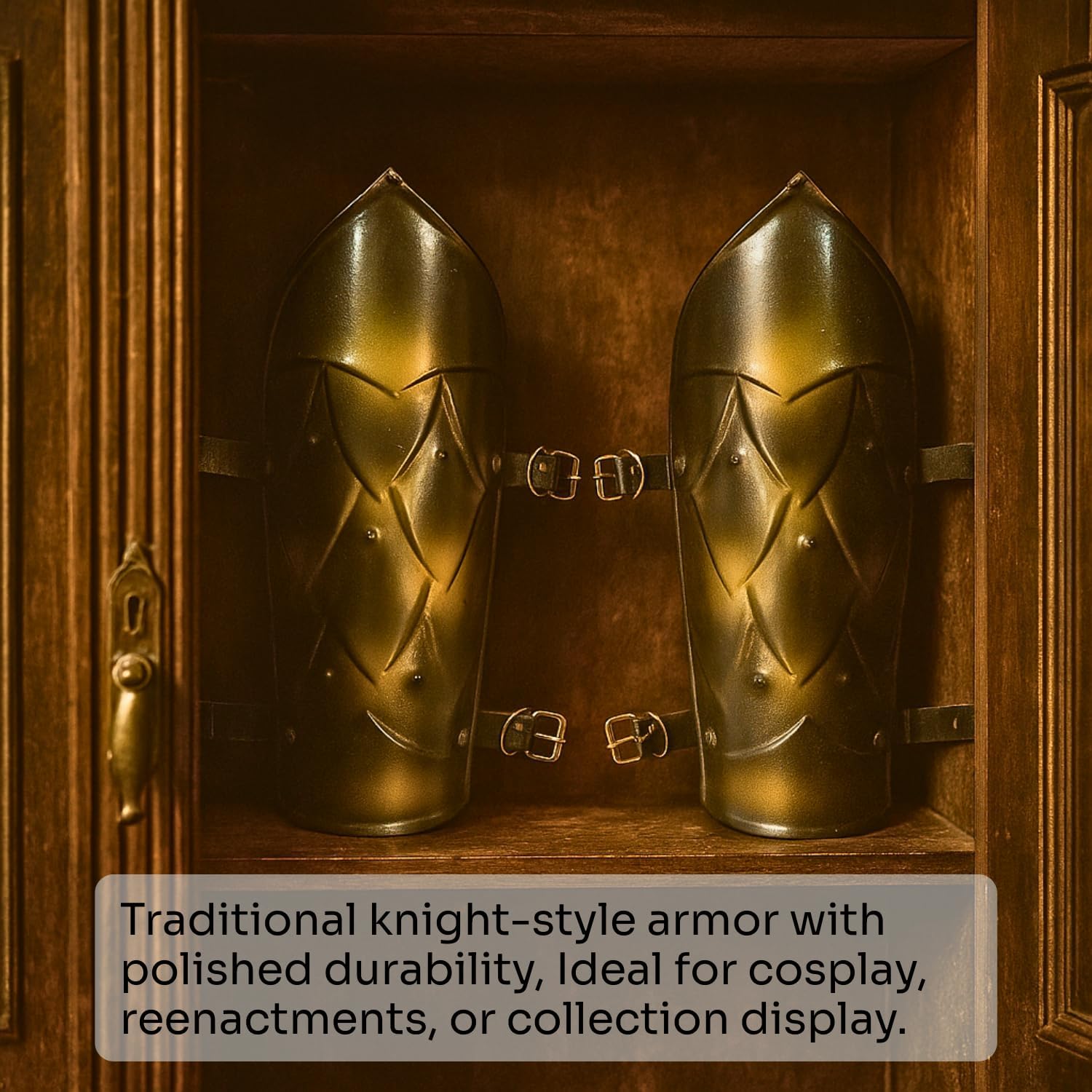 Antique Medieval 18 Gauge Steel Arm Bracers | Vintage Hand Armor for LARP, Role Play, Cosplay & Halloween | Wearable Medieval Adult Arm Guards for Reenactment & Fantasy Costumes - Image 3