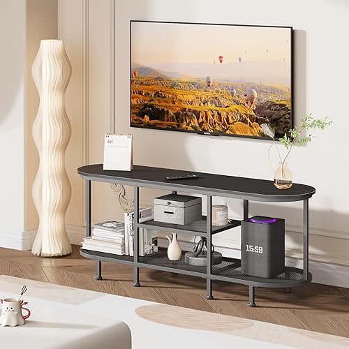 Miniatura 6 de Soporte de TV para centro de entretenimiento - Mesa de TV para sala de estar - Mesa consola de TV pequeña para dormitorio - Soporte de televisión de