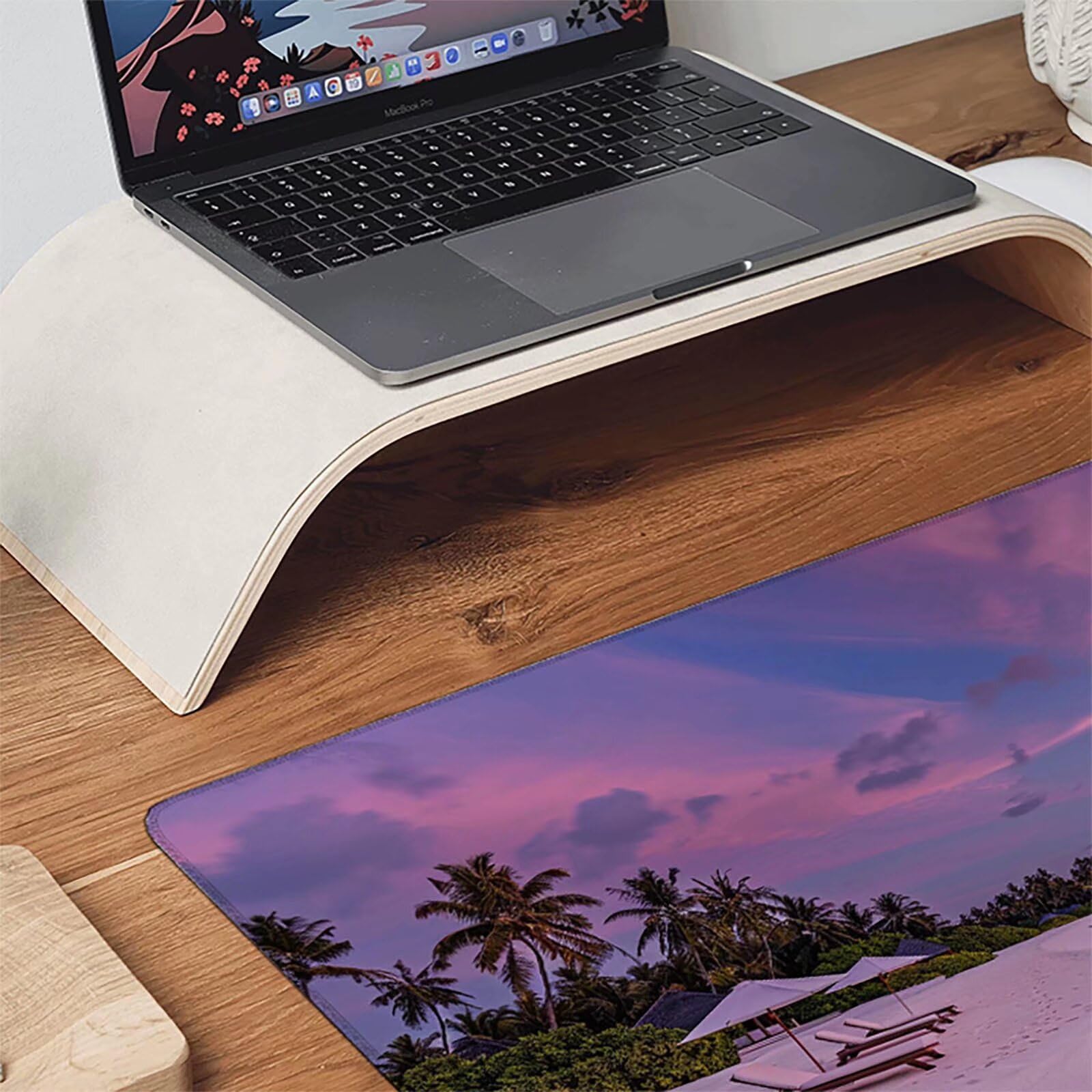 Żółta podkładka pod mysz plażowa XXL 1400 x 600 x 3 mm podkładka pod mysz do gier akcesoria biurowe, zmywalna, antypoślizgowa guma, wysoka dokładność i szybkość, pod biurko ręczne dla gracza 0-7-V