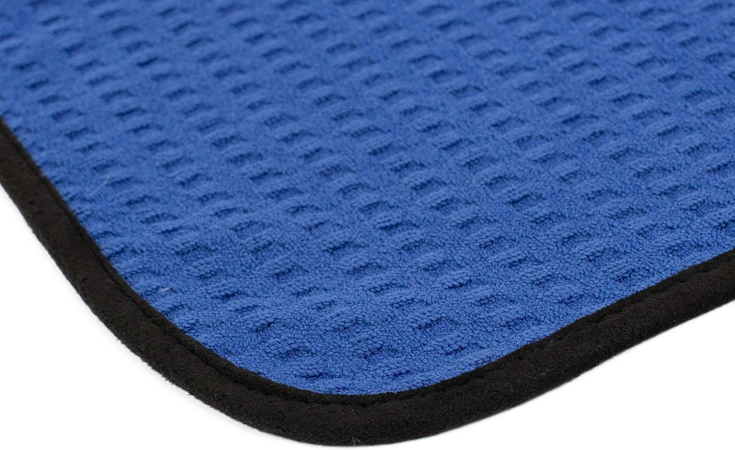 The Rag Company - Dry Me A River - Professional Korean 70/30 Blend Microfiber Waffle-Weave Drying & Detailing Towels, Soft Suede Edges, 390GSM, 20in x 40in, Royal Blue (2-Pack): Kitchen & Dining