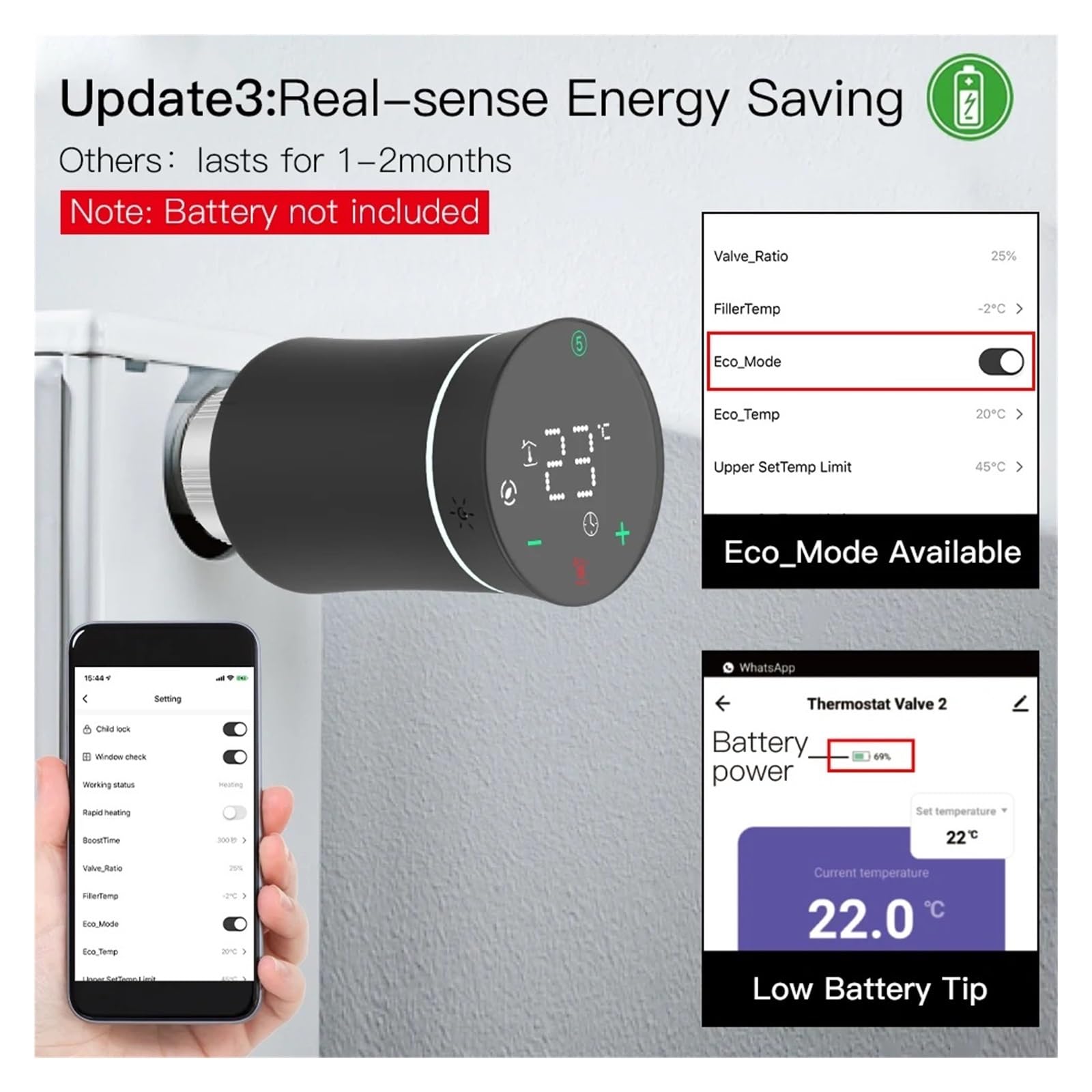 ZigBee3.0 TRV Zawór Siłownika Grzejnika Tuya Inteligentny Programowalny Termostat Temperatura Ogrzewanie Sterowanie Głosowe OszczęDza Energię I Koszty Ogrzewania(Option 7)