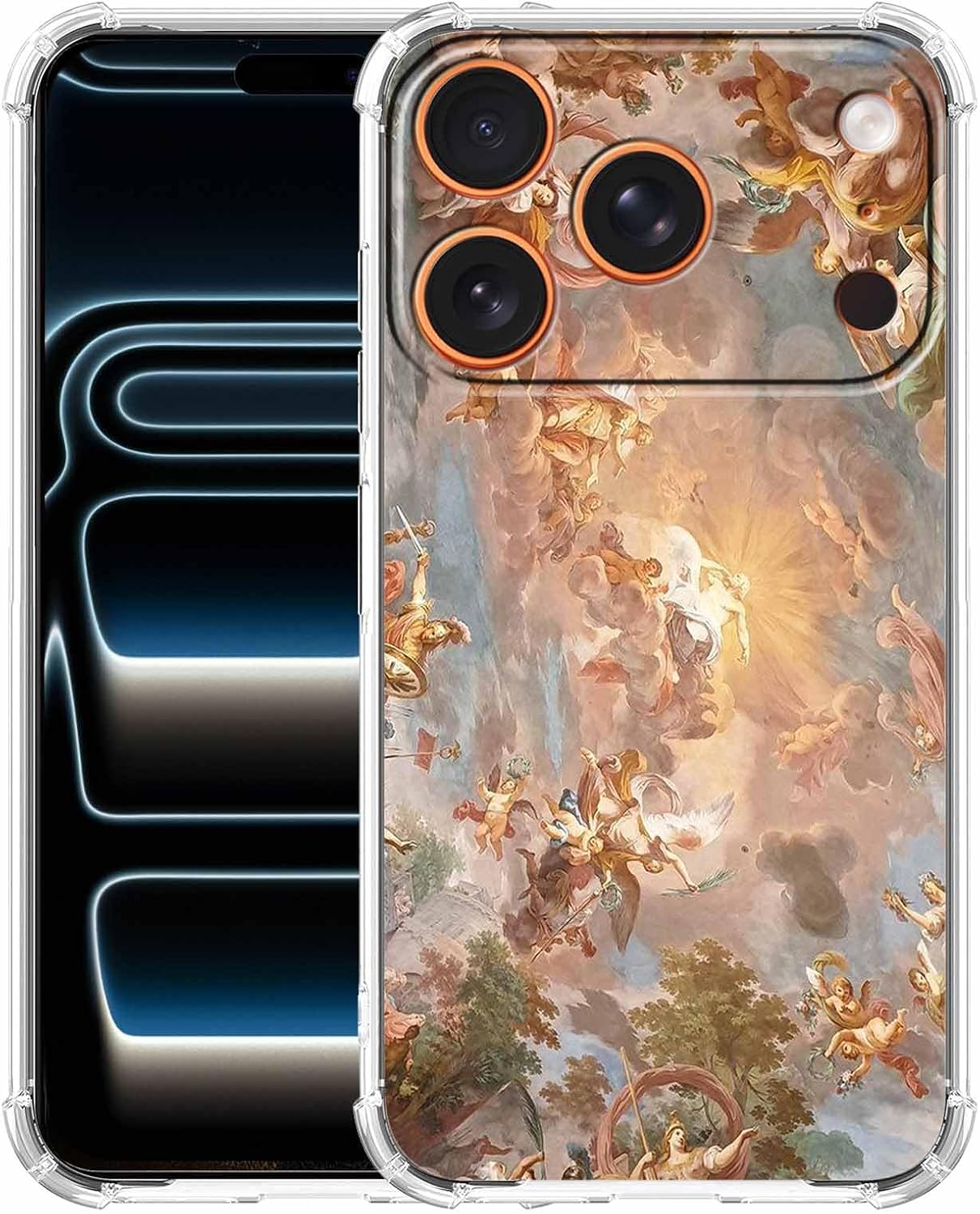 Case for iPhone 17 Pro Max with Superhero Design,Cartoon Comic Pop Culture Art Collage,Clear Soft TPU Bumper Phone Cover,6.9"(Hero,17PM)