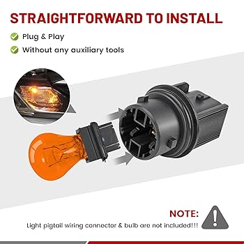 Lucy　0207 RED WOLF Front Turn Signal Bulb Socket for HAL 3157NA 4157NA