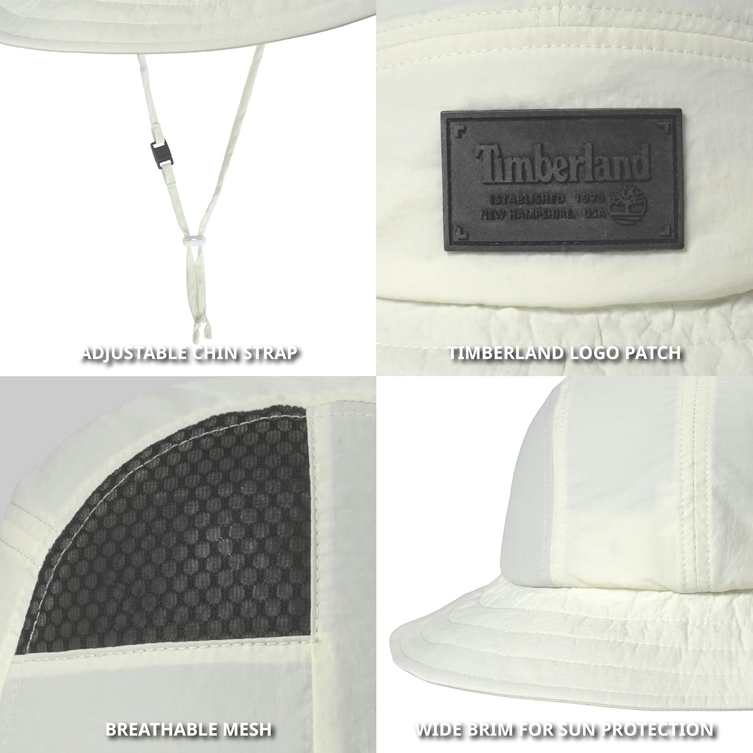 Timberland Mesh Panel Kids Boys Bucket Hat, One Size, Adjustable Chin Cord, Wide Brim Sun Hat for Outdoor Adventures - Image 6