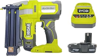 RYOBI 18V ONE+ P321K AirStrike 18-Gauge Cordless Brad Nailer Kit - Lightweight, Compressor-Free Power