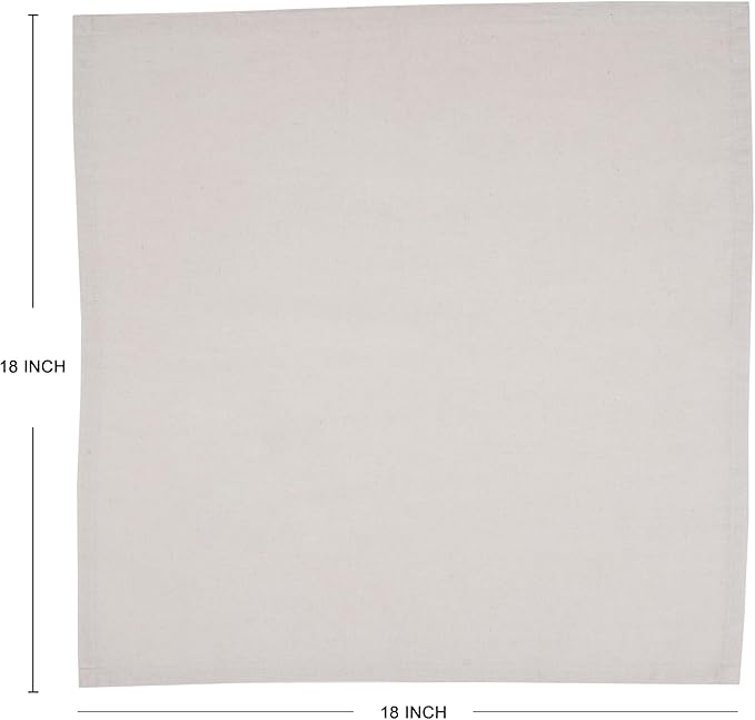 Marubhumi Servilletas de Tela Algodón 12 Piezas 45.72x45.72 cm Crema miniatura 3
