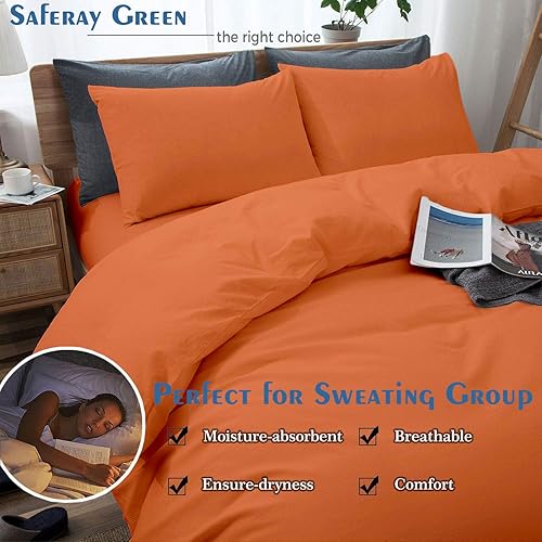 Miniatura 77 de Juego de funda de edredón tamaño King 100% algodón egipcio transpirable Funda de edredón con cierre de cremallera y lazos en las esquinas 600