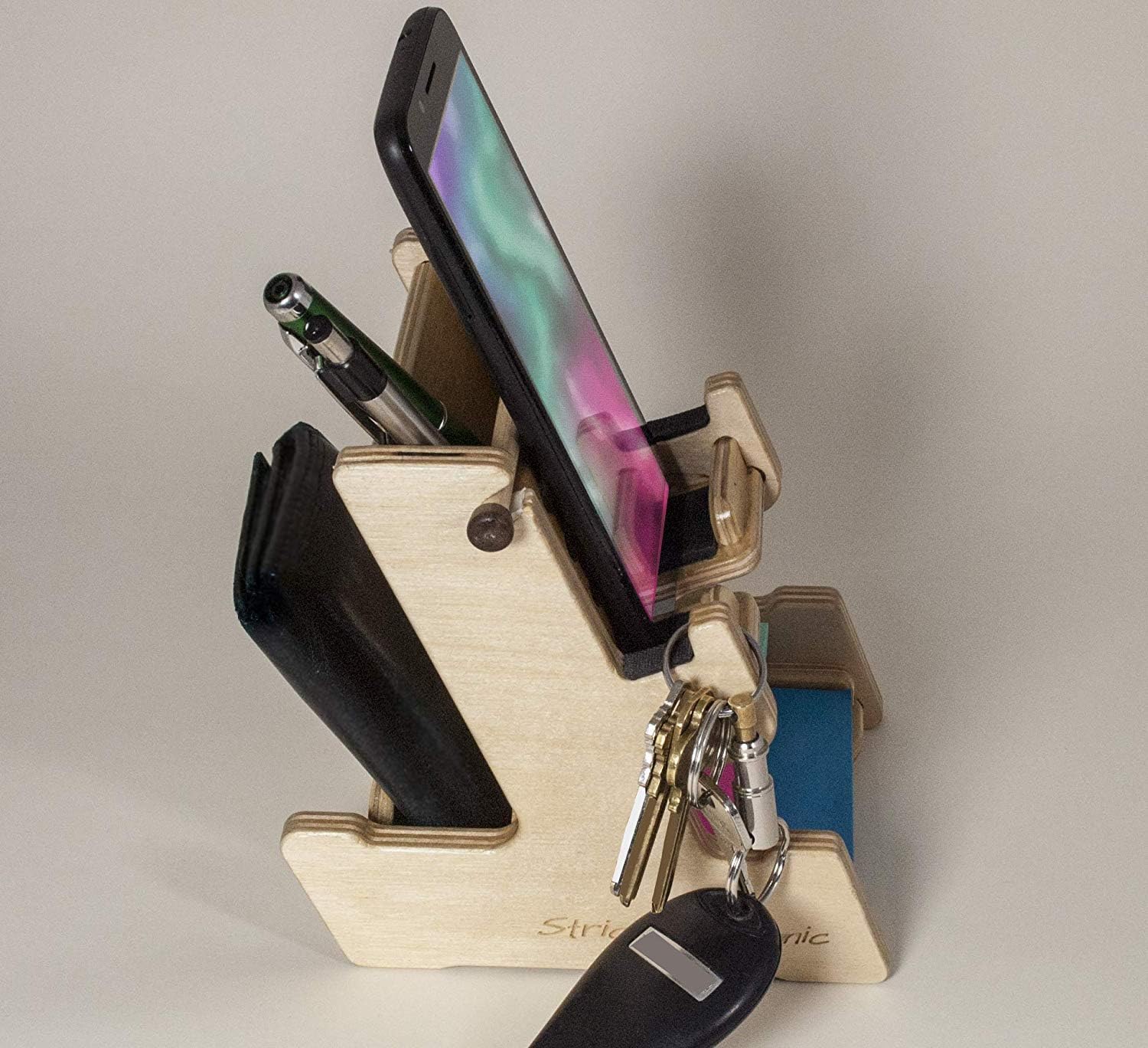 Cell Phone and Tablet Stand, Pen and Sticky Notes Holder (Includes 3 Pads)
