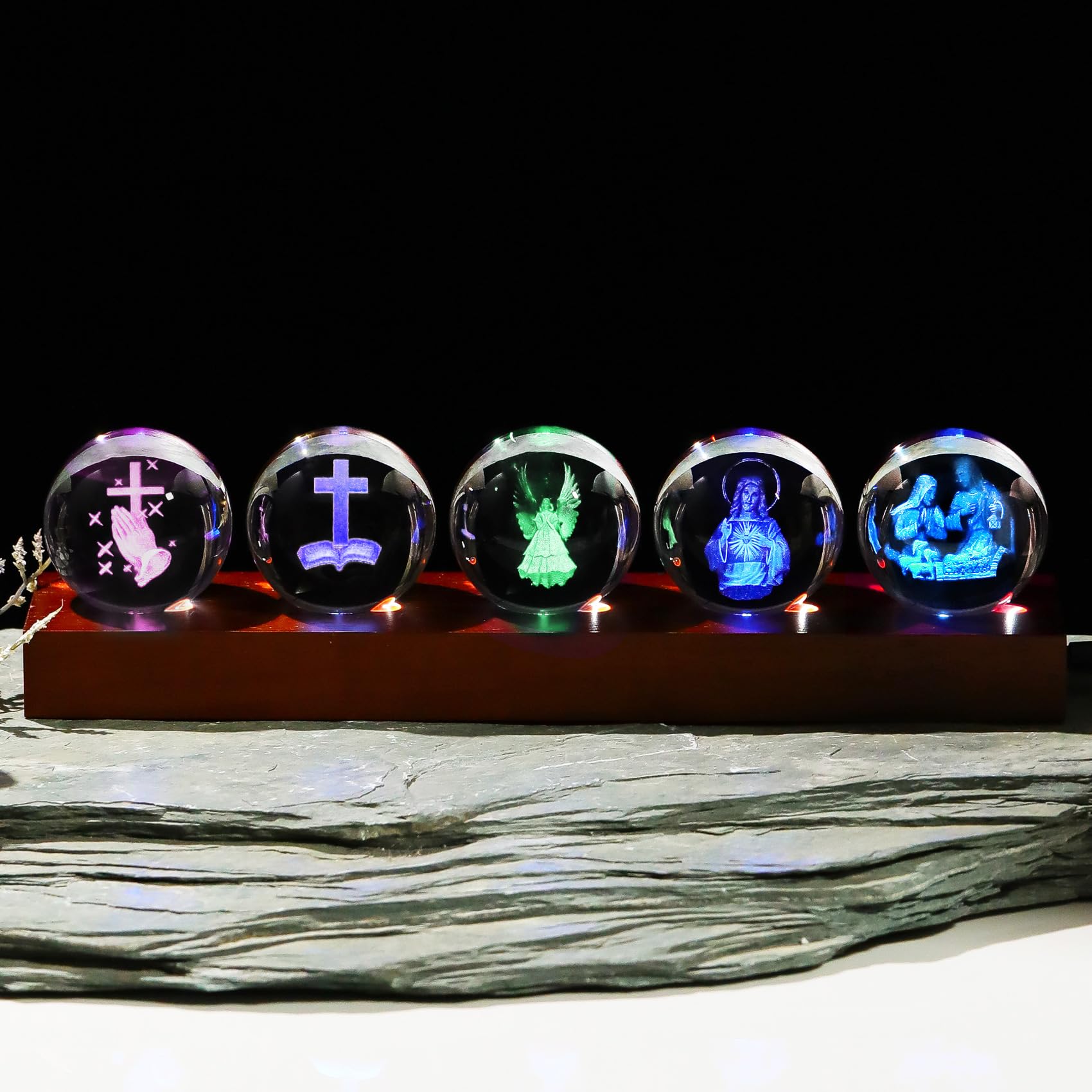 YWHL Religious Christian Gifts for Women Men, 3D Crystal Religious Ball