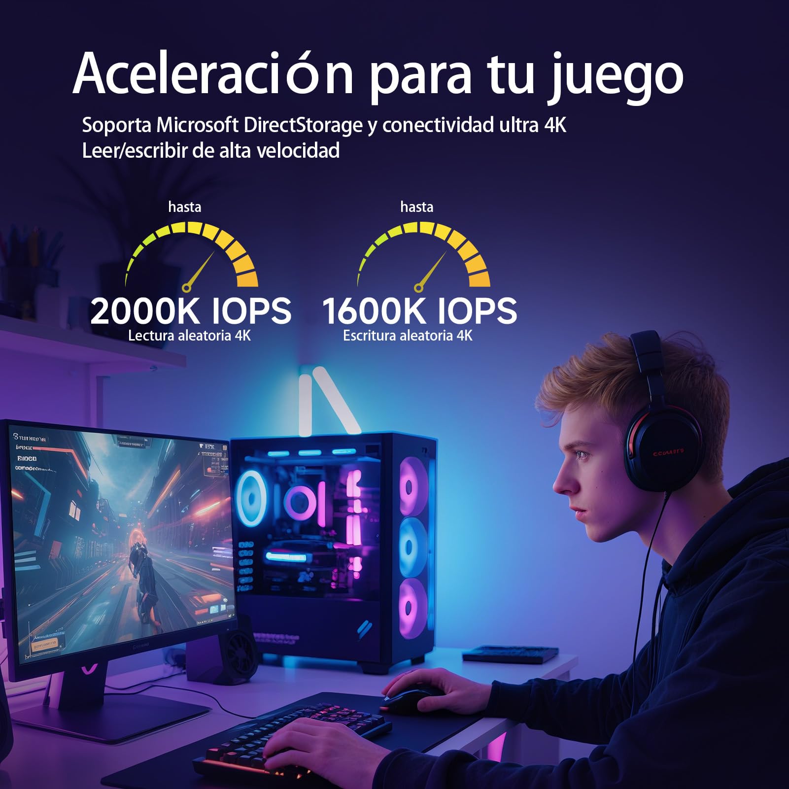 fanxiang S910 Pro 2TB PCIe 5.0x4 NVMe m.2 SSD. Lectura 14000 MB/s y Escritura 10000 MB/s. SSD Interno, Compatible con PCIe 4.0 para Juegos, edición de vídeo e AI
