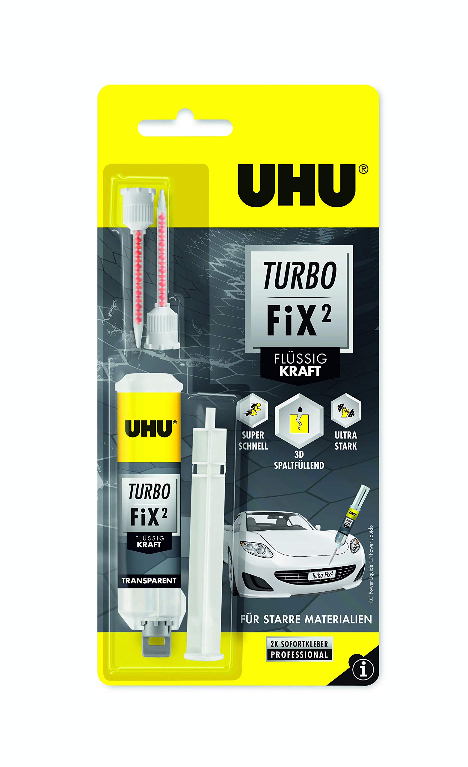 UHU Turbo FiX² Kraft 10 g – transparenter 2-Komponenten-Reparaturkleber