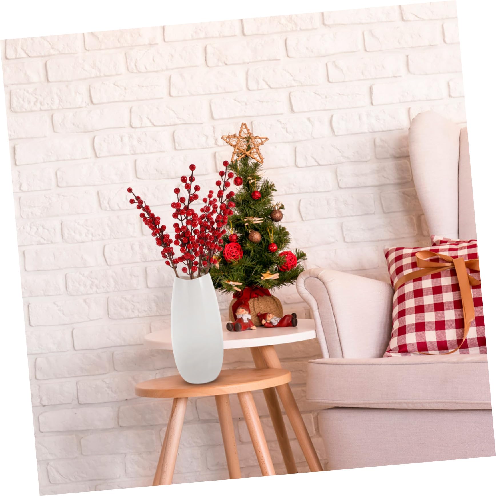 Cabilock 5 Sätze Weihnachtsrote Frucht Netter Timer Dekorative Kunstblumen Blüht Ornamente Campingdekorationen Rote Beerenzweige Dekoratives Schlüsselband Frucht Beeren Schaum 4 Stück * 5