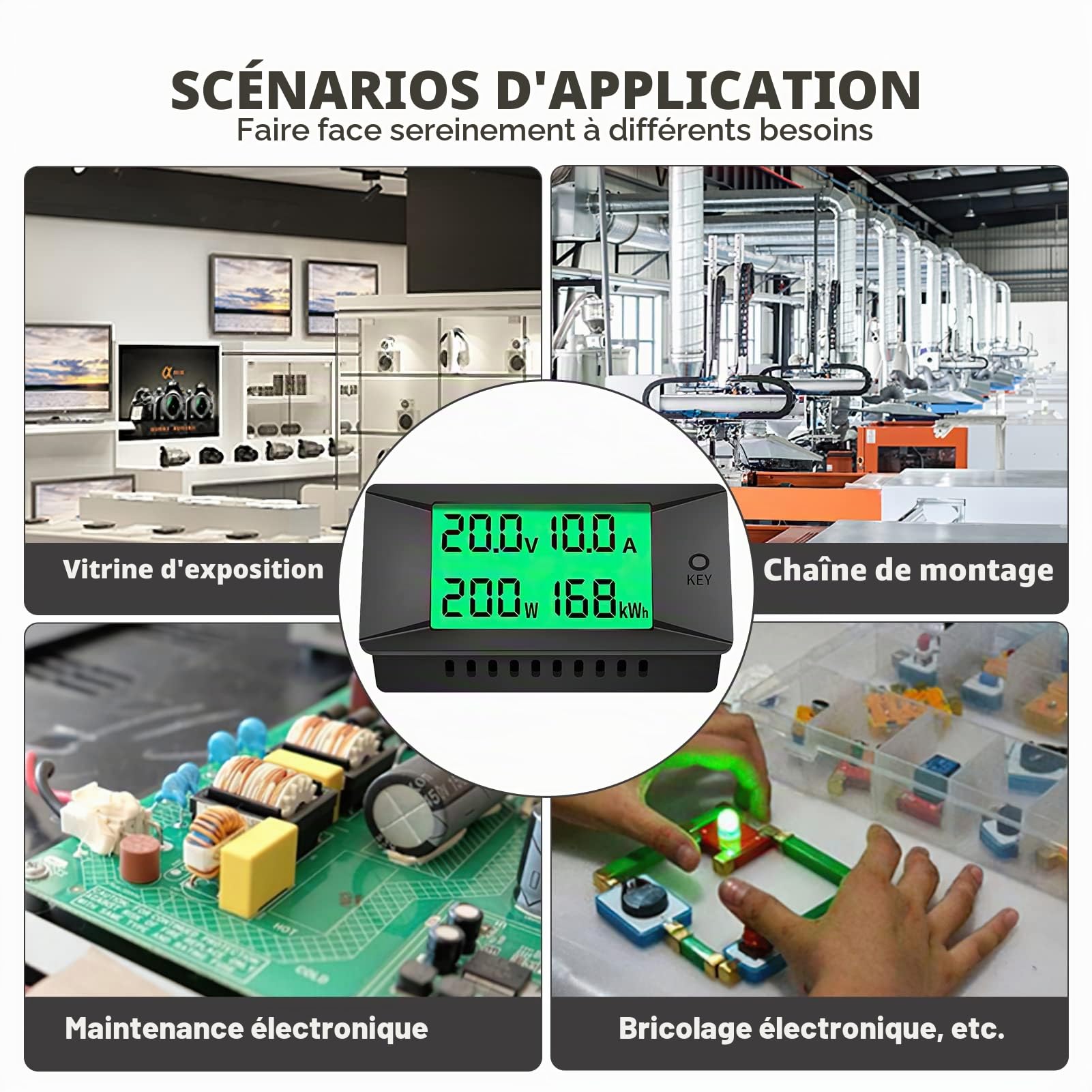 DC 300A Compteur Moniteur de Batterie, PZEM-025 Ampèremètre Voltmètre Numerique, Smart Shunt Puissance Wattmètre Ampéremètre pour batterie Voitures RV Système solaire Protection des circuits (300V)
