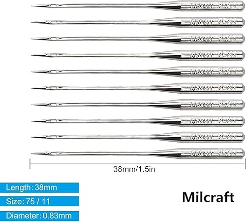 Miniatura 2 de 50 agujas de coser para máquina de coser de bordado, tamaño 75/11, 130/705H, HAx1 agujas de coser para máquina de coser Brother (paquete de 10 5