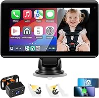 Vista 1 de Baby Car Camera with 7" Wireless CarPlay Screen -Supports Apple CarPlay & Android Auto, 1080P IR Night Vision car Camera for Babys, HD Touchscreen