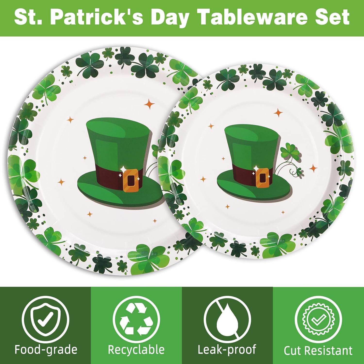 175PCS St Patricks Day Plates and Napkins Set-St Patricks Day Party Supplies for St Patricks Day Decorations image 3