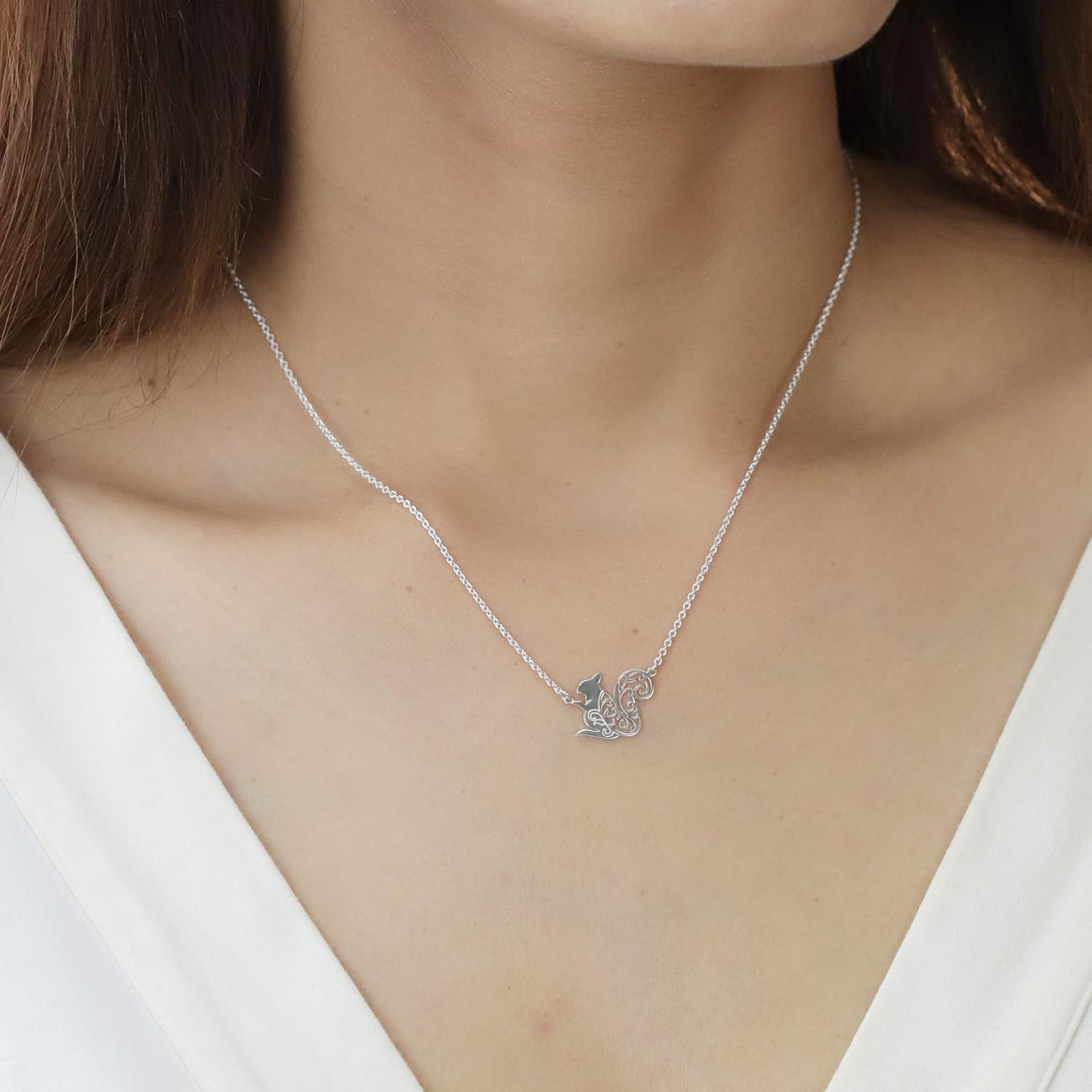 Boma Jewelry Sterling Silver Squirrel Necklace, 18 Inches - Image 2