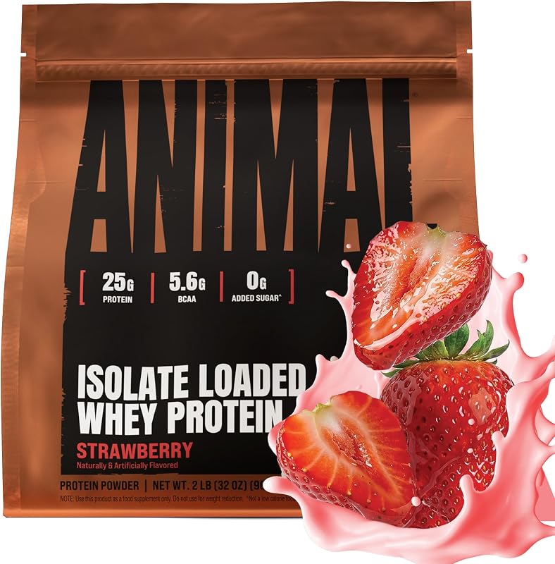Animal Whey Isolate Protein Powder, 25G High Protein | Strawberry 2LB