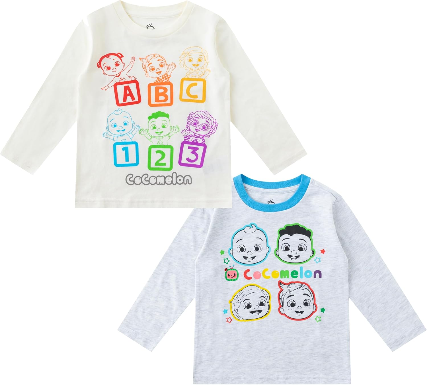 CoComelon Boys 2 Pack Long Sleeve Shirt for Toddlers