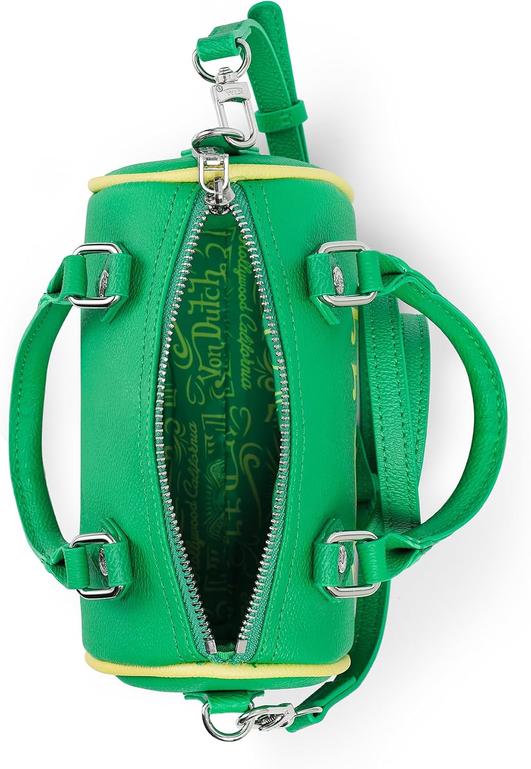 Von Dutch Core Hanna Bag | 6.5” Vegan Leather Mini Crossbody with Logo Hardware, Top Handles & Branded Interior Pouch