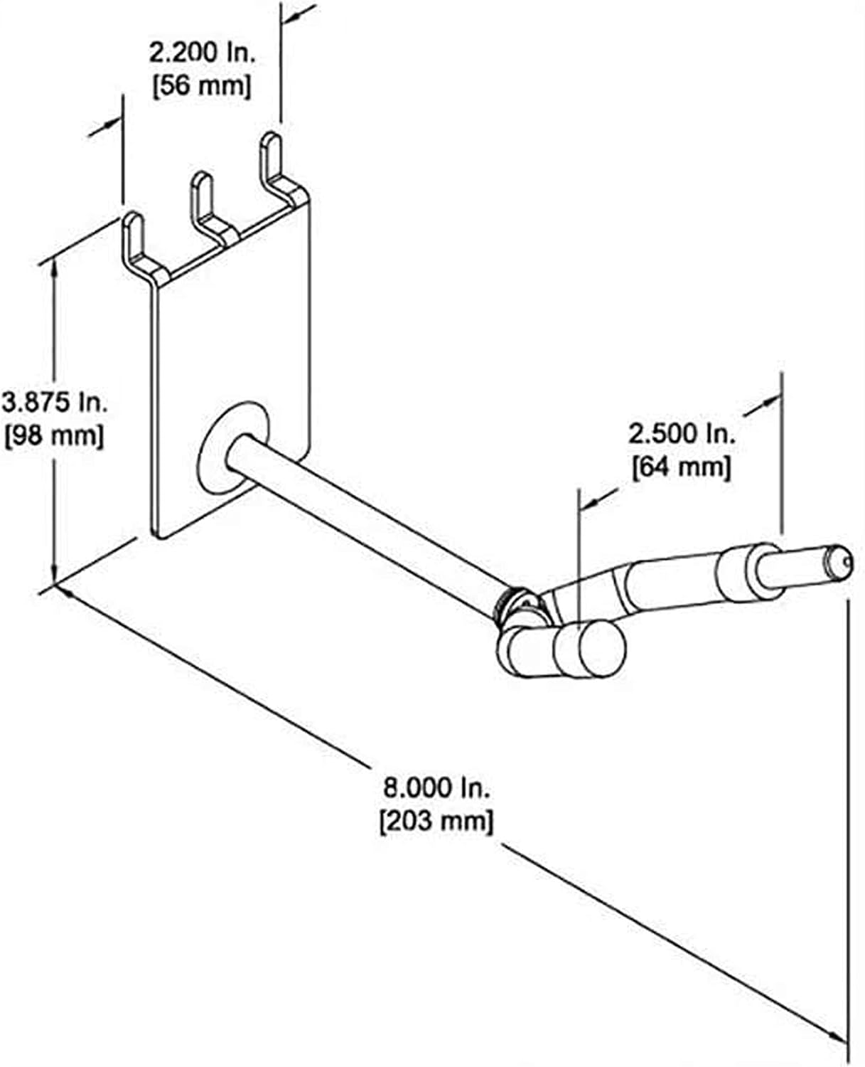 Padded Metal 4" Violin/Viola Hanger with Bow Hook, Can Be Used as a Slatwall or Pegboard Mounted Display (Quantity 10) (10, Black)