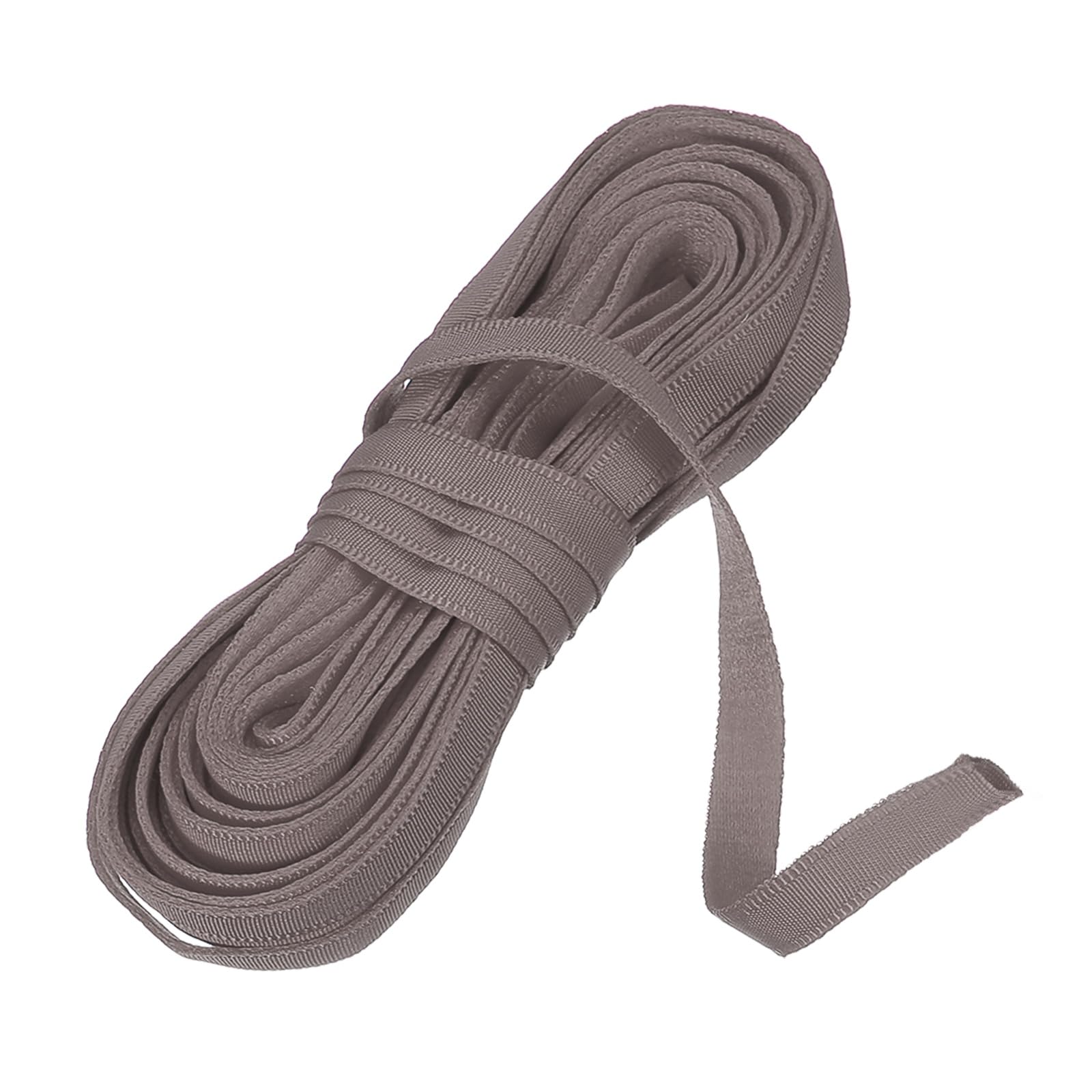sourcing map 10 Yards Corset Boning Casing, 3/8"(10mm) Nylon Plush Boning for Sewing, Bra Cover Casing Elastic Band Tape for Lingerie Wedding Bridal Gown Dress, Dark Brown
