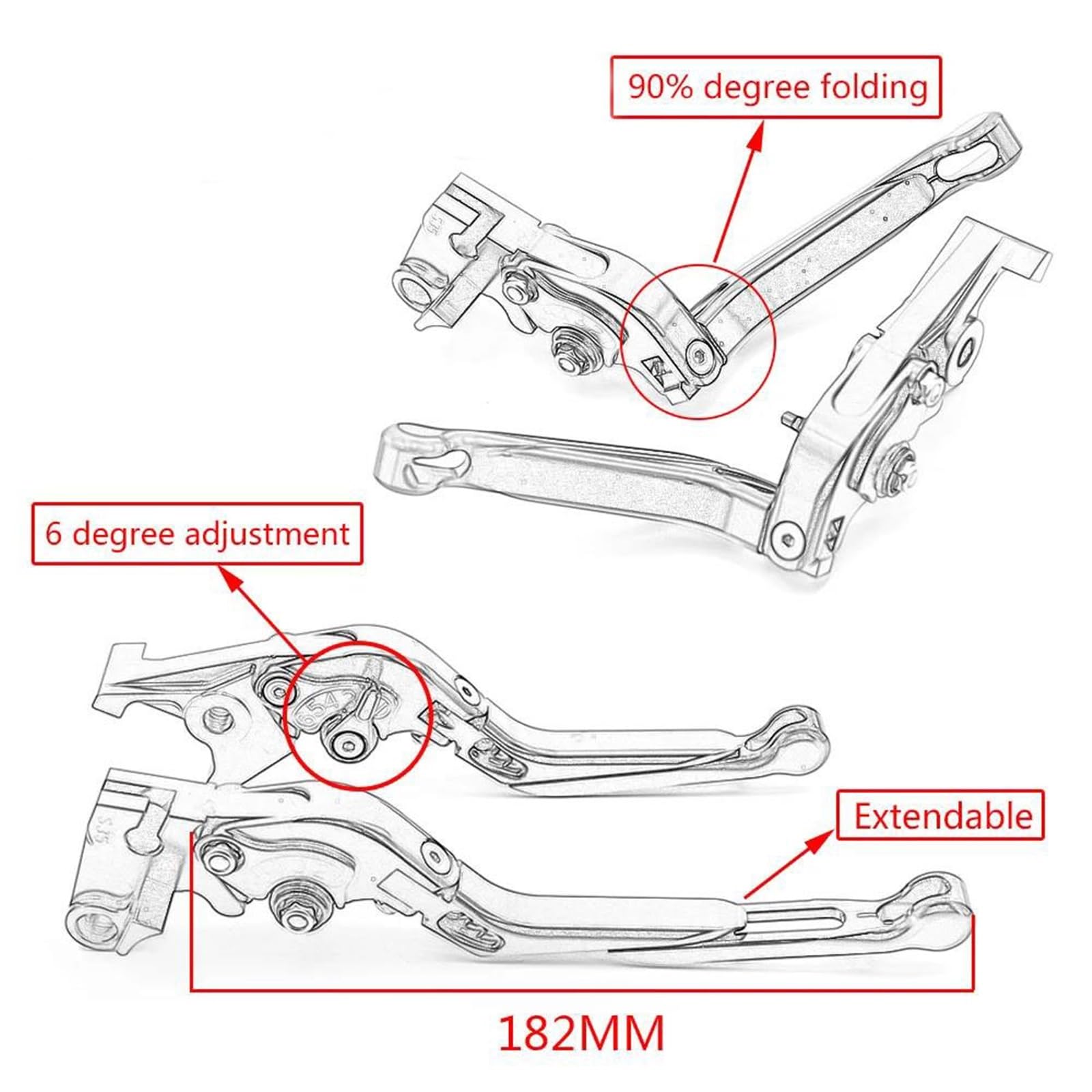 Per MT-03 MT 03 MT03 2005-2014 TDM 900 TDM900 2005-2011 XT660 XT 660 Z Tenere XT660Z 2008-2015 Leva Freno Frizione Pieghevole