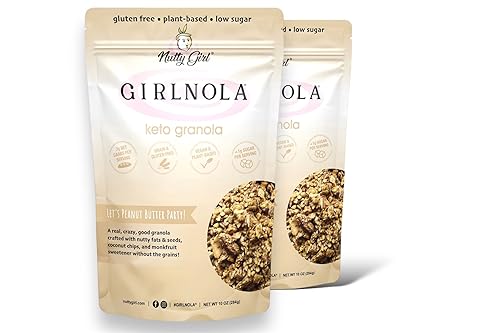 Cereal de granola bajo en azúcar y bajo en carbohidratos | Let's Peanut Butter Party | Paquete de 2 | Nutty Girl Keto Girlnola®