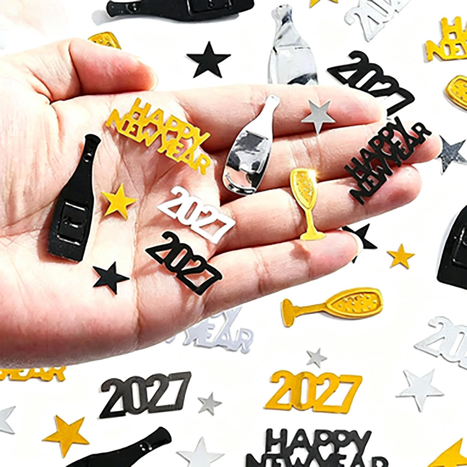 2027 New Year Confetti,Happy New Year Decorations Table Confetti for Welcome 2027 Winter Xmas Holiday Party Decorations Supplies