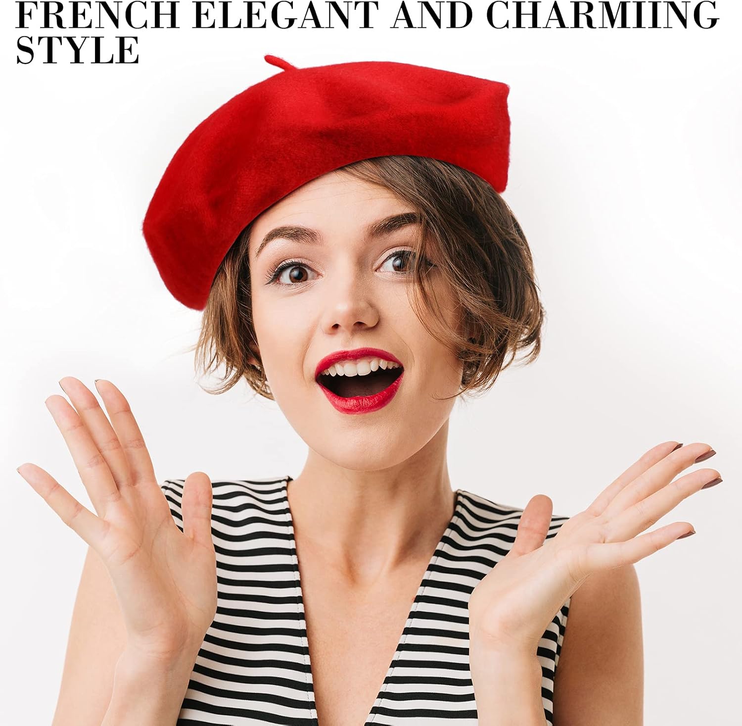 24 Sets Wool Beret, French Beret, Artist Hat Collection - Pumpkin, Solid Color, Simple Caps for Fall, Winter, Christmas, Halloween, Birthdays, New Year - Women, Ladies, Girls