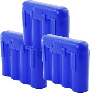 Powertron Batteries 3 Pack AA AAA CR123A Blue Battery Holder Storage Cases