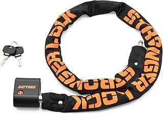 デイトナ(Daytona) バイク ロック チェーンロック φ6mmスチール合金製 盗難防止 ストロンガーチェーンロック 鍵タイプ 1.0m 63627