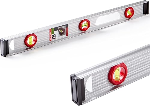 Kapro - 130 Project I-Beam Level - Features V-Groove, Horizontal, Vertical + 45 Vials - Aluminum Frame + Handle + ABS End Caps - 24 Inch