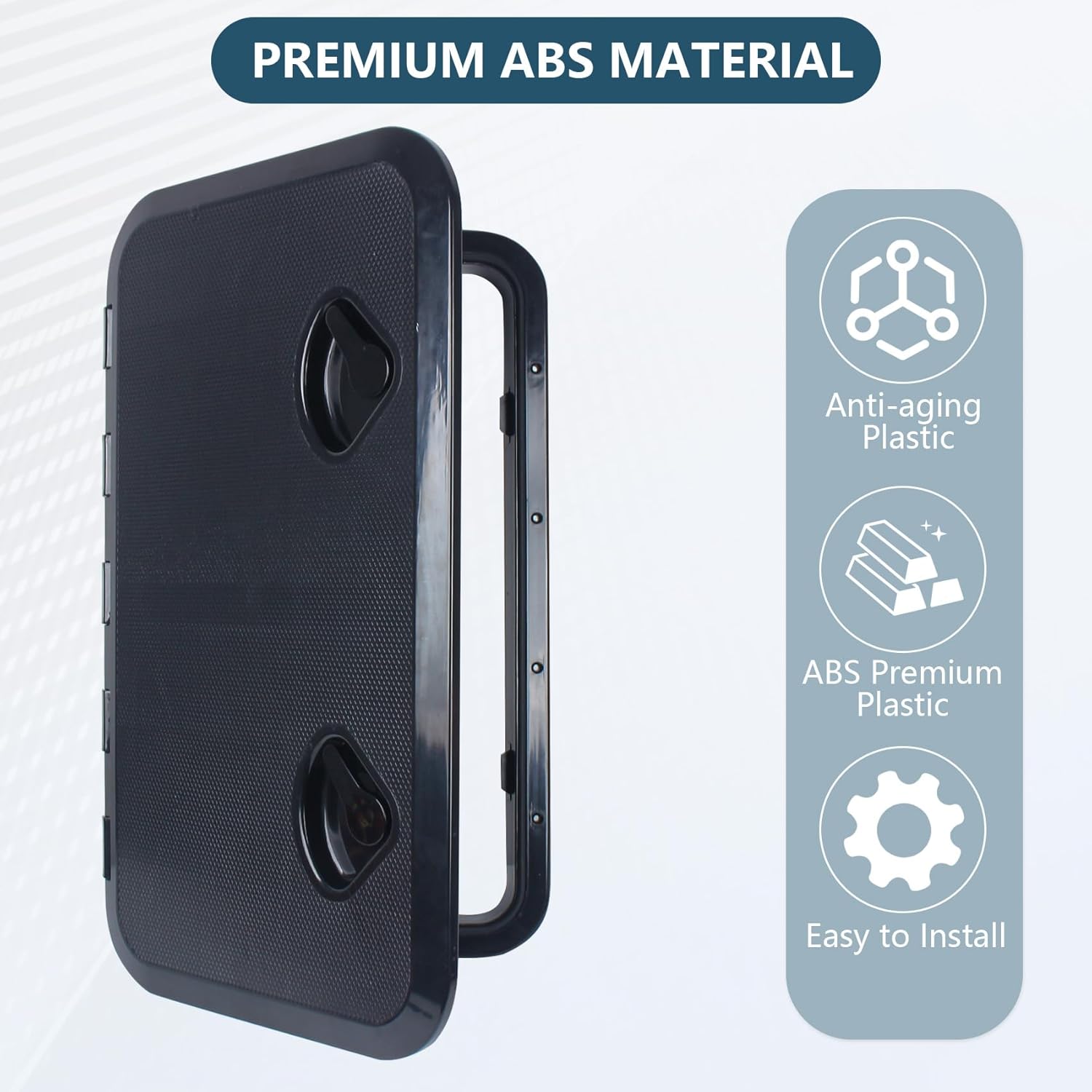 ORLANG Boat Hatch Deck Hatch Access Hatch & Lid(4 Sizes), Marine Hatch Marine Access Hatch Rectangle, Boat Hatch Lids for Boat Caravan RV,Includes Two Replacement Handles (White/Black)