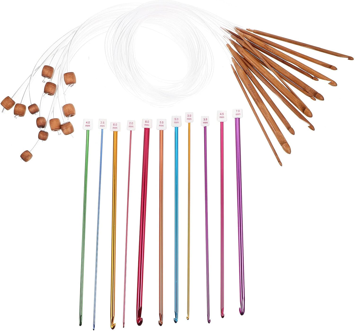 23 Piece Aluminum Afghan Crochet Hook Set Xmas for Knitting