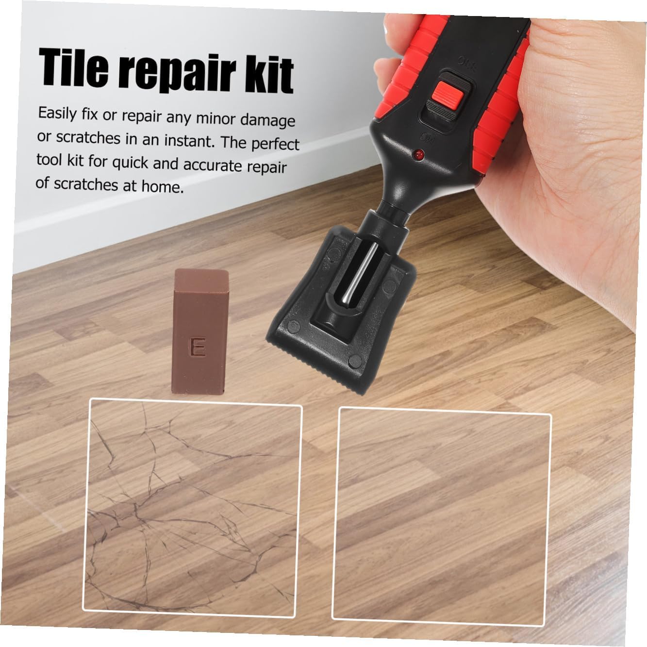 COLLBATH Wood Floor Repair -Piece Set Resin Wax Filler for Scratches Cracks and Gaps Manual Repair Tools for Hardwood Tile and Furniture Restoration