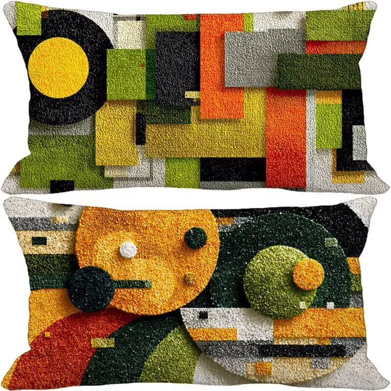 Coussin canapé moutarde 60x80 cm en lin étanche pour décoration nordique de jardin
