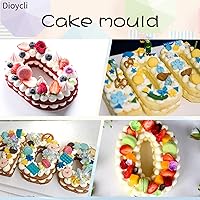 Vista 6 de Dioycli Moldes de silicona 3D para tartas con números para hornear, molde personalizado para cumpleaños, boda y aniversario, molde para pasteles
