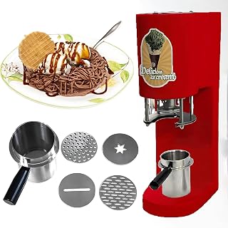 Prensa para Espaguetis y Helados, máquina Comercial para Hacer Helados de Fideos, Ideal para heladerías y postres, Color Blanco (Rojo)