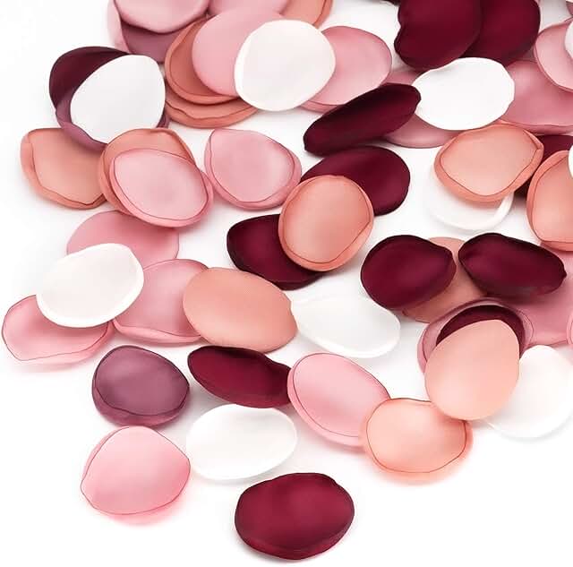 200Pcs Artificial Flowers Silk Rose Petals Flower Girl Fake Scatter Petals for Wedding Aisle Centerpieces, Romantic Night,...