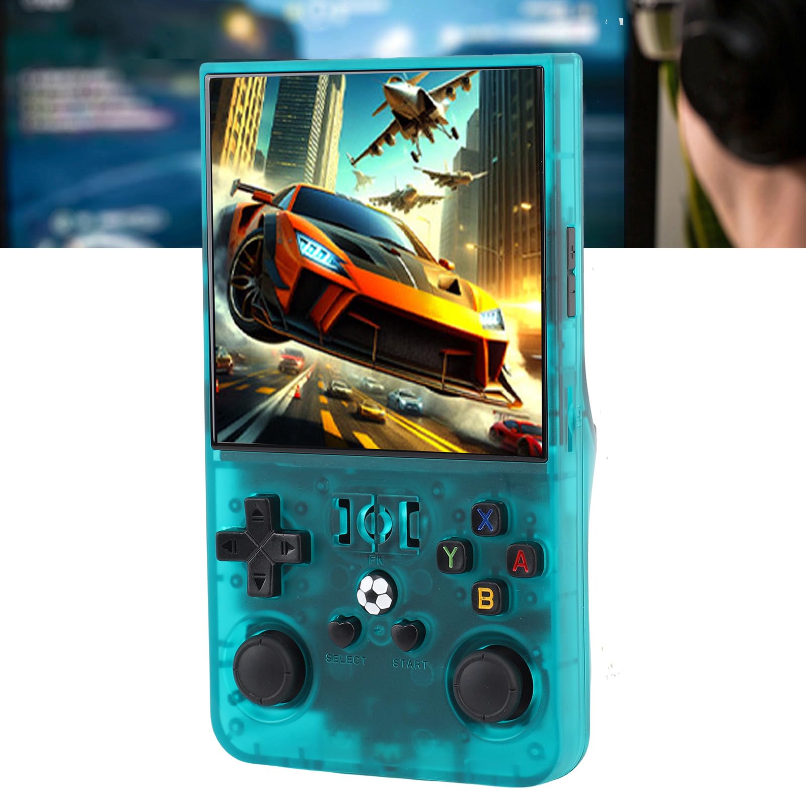 Naroote Console di Gioco Portatile retrò Lettore di Gioco Portatile da 4 Pollici Ad Alta Definizione per Viaggi e Uso Domestico ABS Resistente (Verde chiaro)