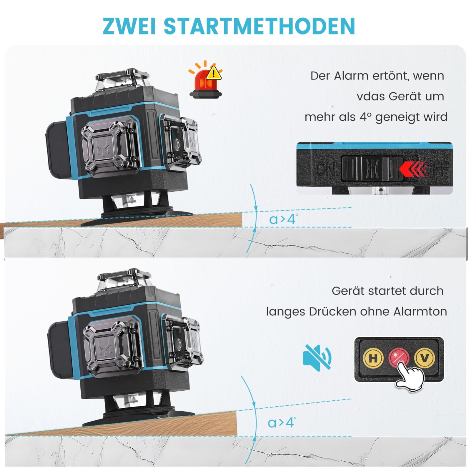 Kreuzlinienlaser mit Stativ, 4 x 360 ° Grün Laser Wasserwaage Selbstnivellierend 4D 16 Linienlaser für Baustelle Kreuzlaser Mit 1.5M Stativ, 6000mAh Wiederaufladbare Batterien, Fernbedienung