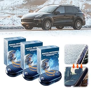 3PCS Car Interference Antifreeze Instrument, Anti-Freeze Electromagnetic Car Snow Removal Device, Solar Electromagnetic Molecular Interference Freeze and Snow Remover Defroster for Car Windshield