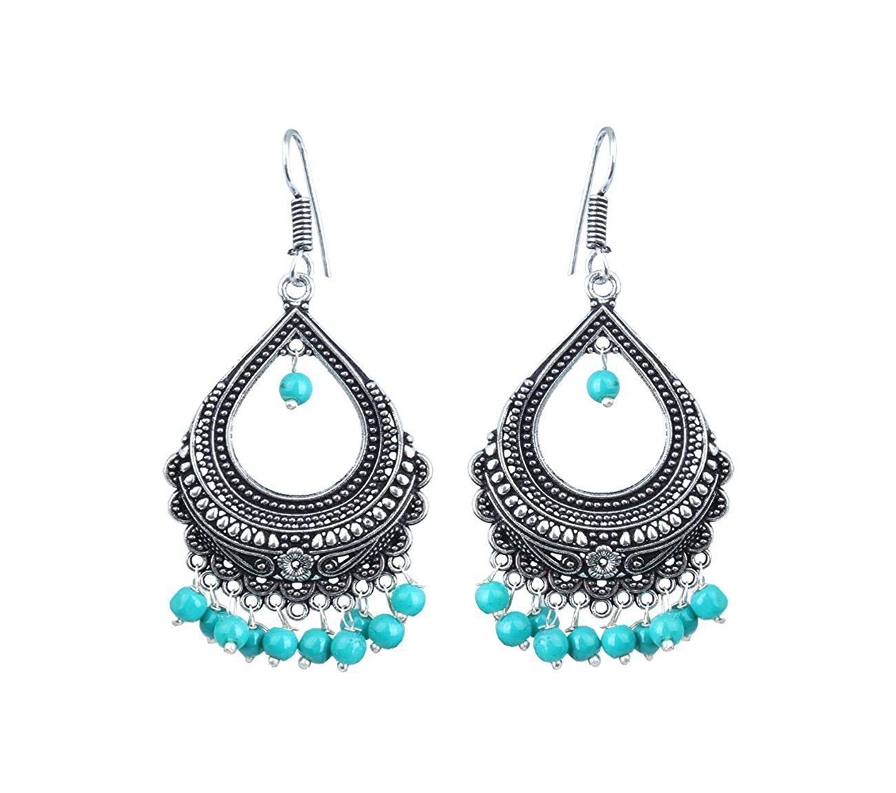 Geode Delight Women's Oxidized Plated Different Look Jhumki Jhumka Earring Jewelry