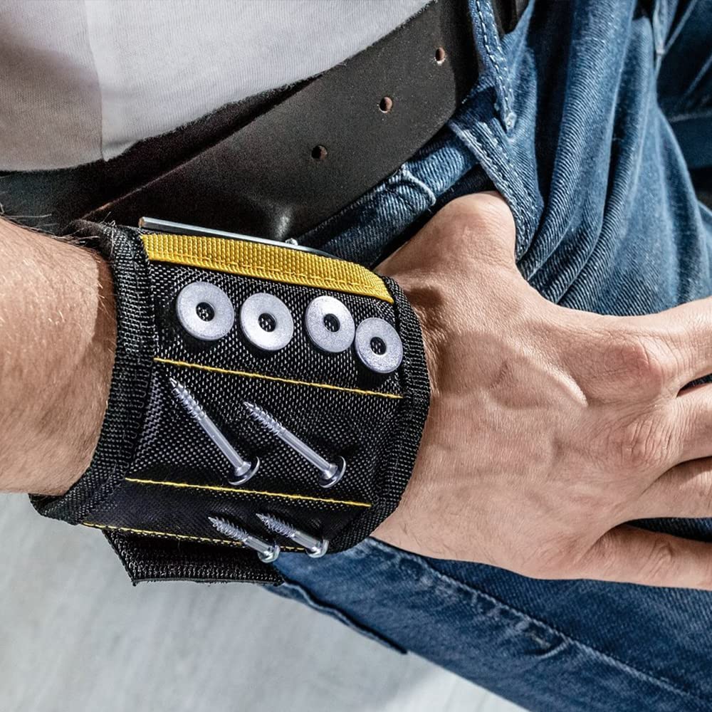 Bracciale Magnetico Portautensili – Fascia Per Polso Con Magneti Per Viti E Chiodi, Regalo Ideale Per Uomini Fai-da-te