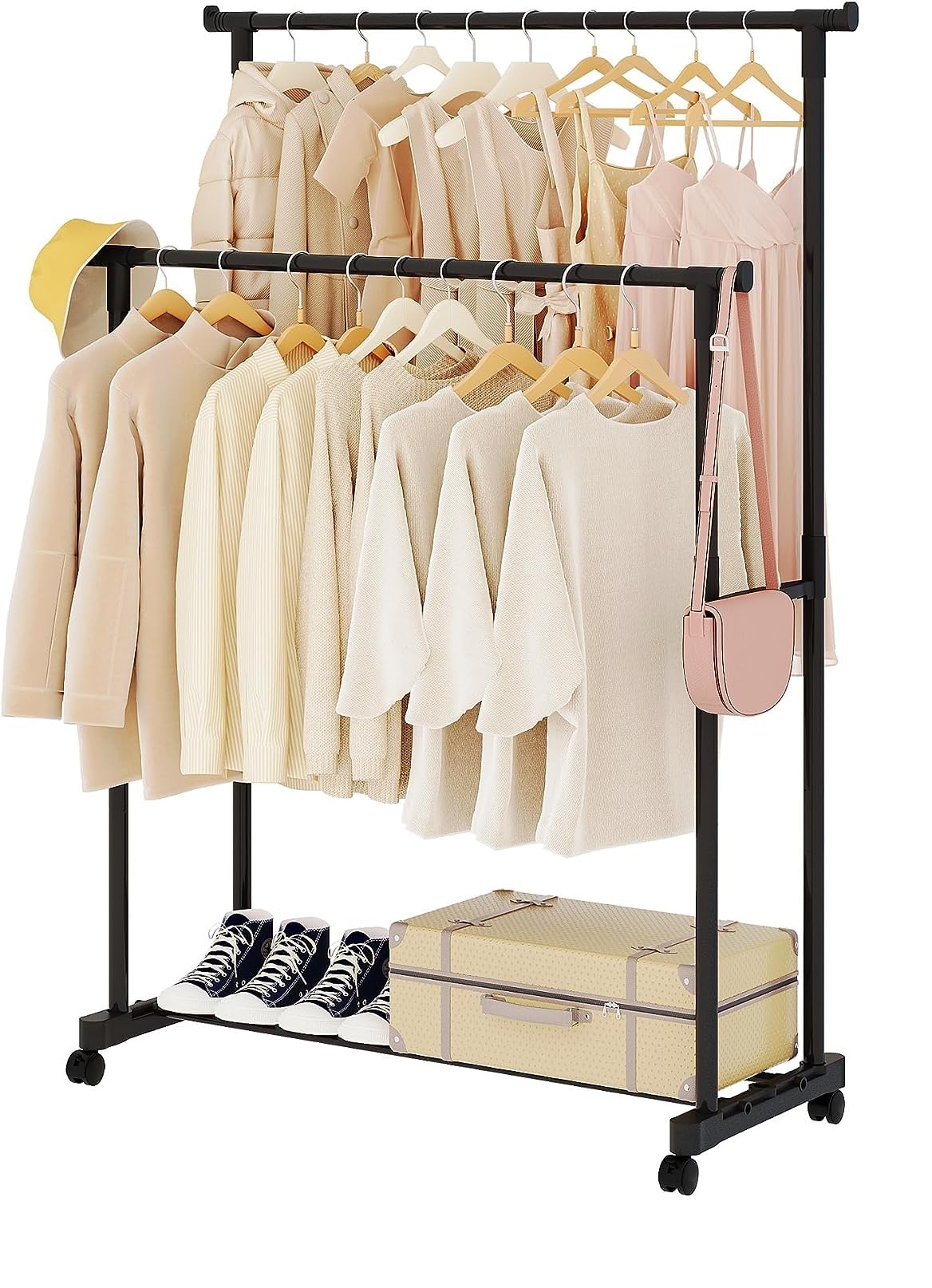 FI FIDROXIMPERIA FILLX Premium Double Pole Portable Adjustable Stainless Steel Portable Telescopic Clothes Rack | Foldable and Garment Hanging Rack | Drying Rack for Home Balcony Room, Cm (B0CWCYJ574) Amazon Price History, Amazon Price Tracker