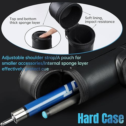 Miniatura 9 de Taco de piscina de fibra de carbono de 58 pulgadas profesional para adultos, tecnología de carbono completo, baja desviación, taco de billar con